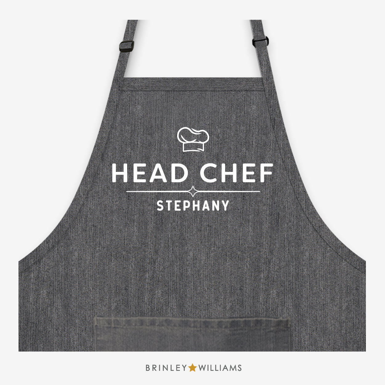 Head Chef Personalised Denim Apron - Black