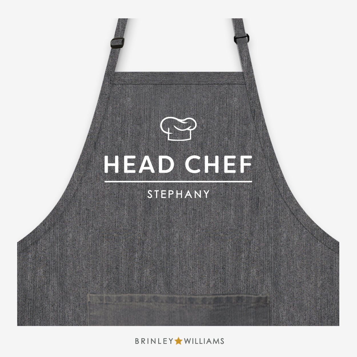 Head Chef Personalised Black Denim Apron