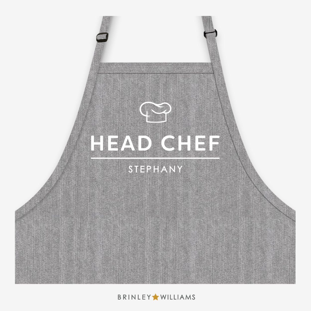 Head Chef Denim Apron - Personalised - Grey Denim