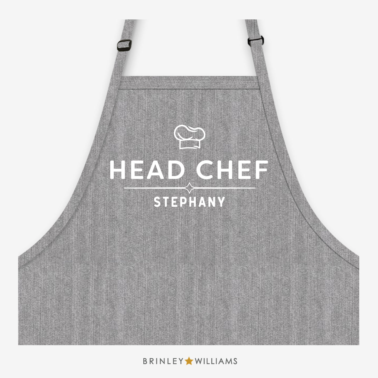 Head Chef Personalised Denim Apron - Grey