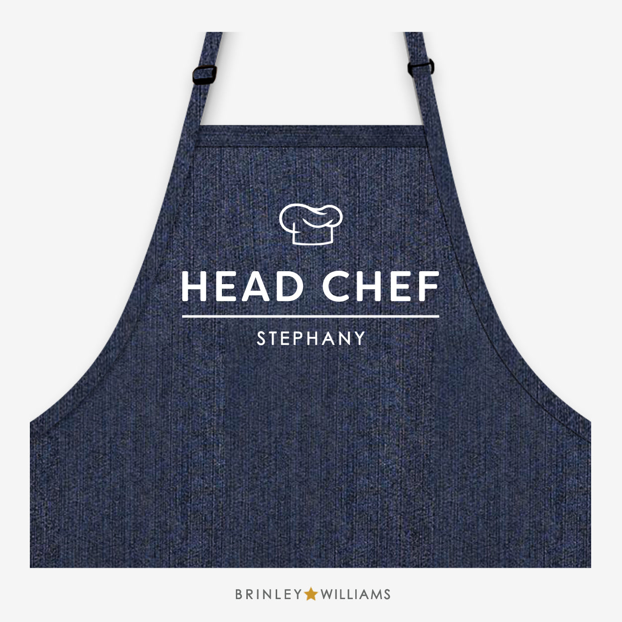 Head Chef Personalised Indigo Denim Apron