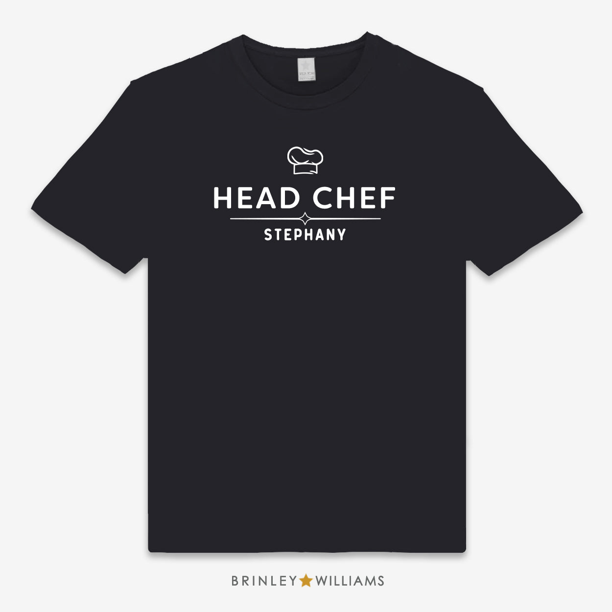 Head Chef  Personalised Unisex Culinary T-shirt - Black