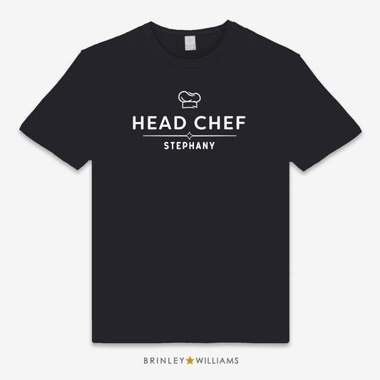 Head Chef  Personalised Unisex Culinary T-shirt - Black