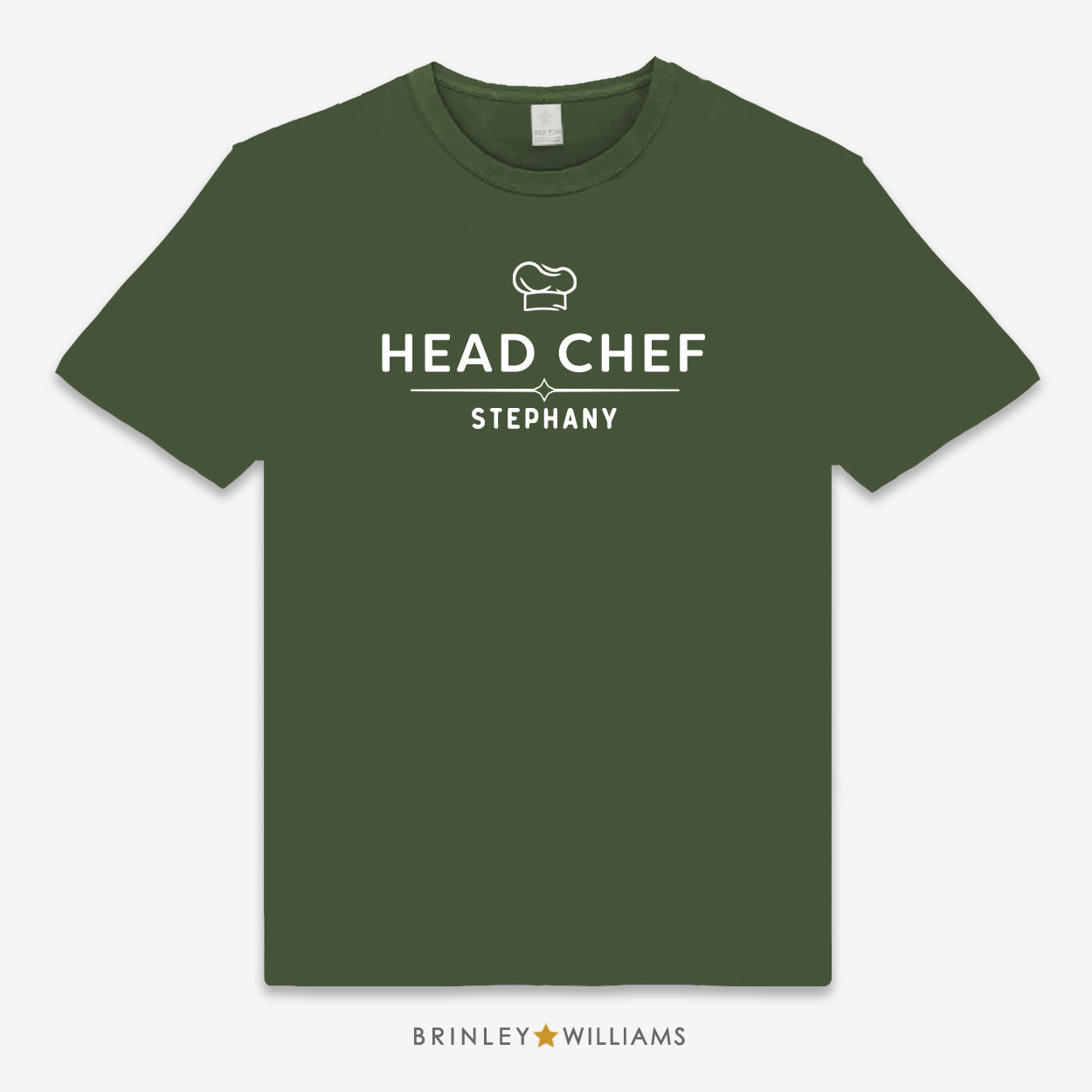 Head Chef  Personalised Unisex Culinary T-shirt - military green