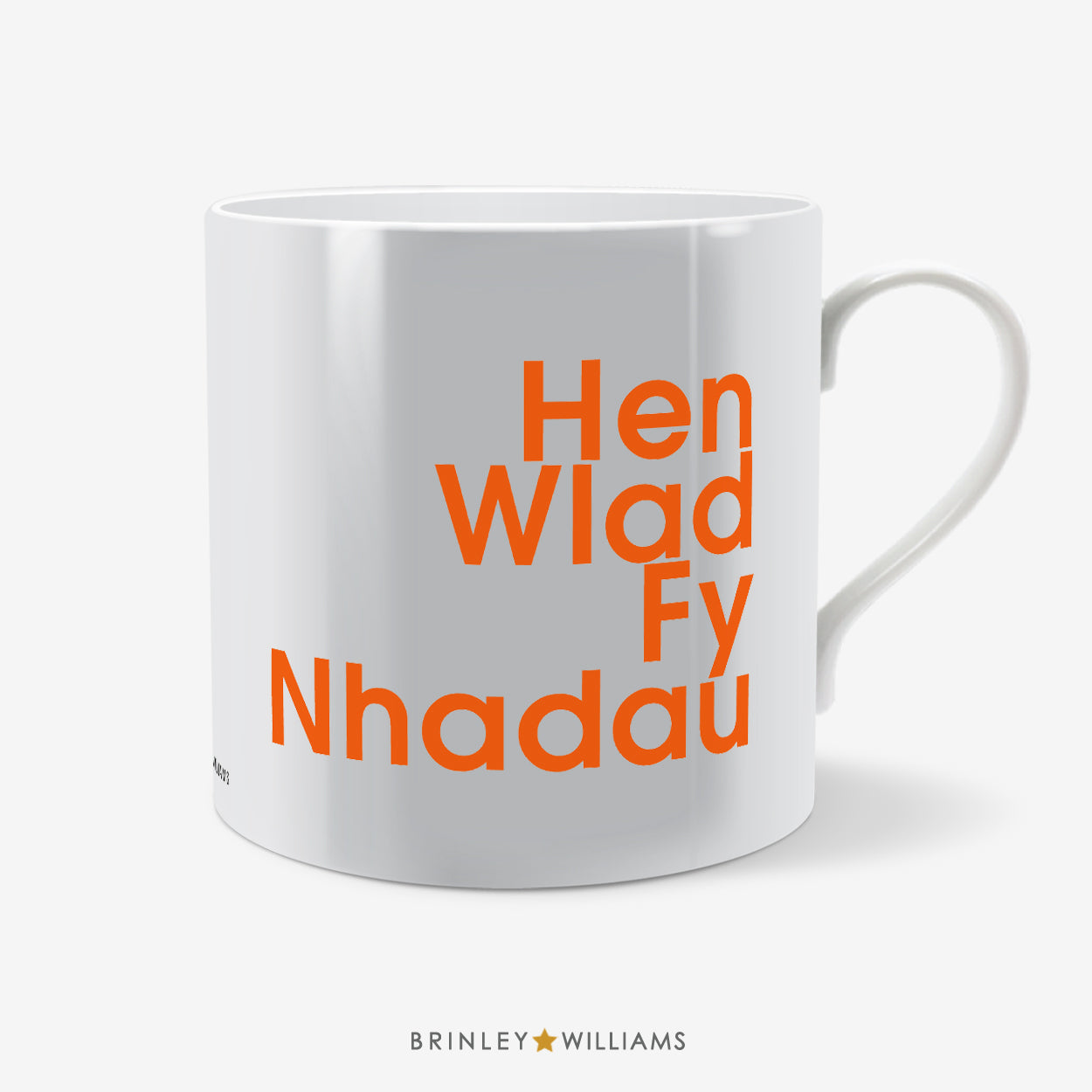 Hen Wlad Fy Nhadau Welsh Mug - Orange