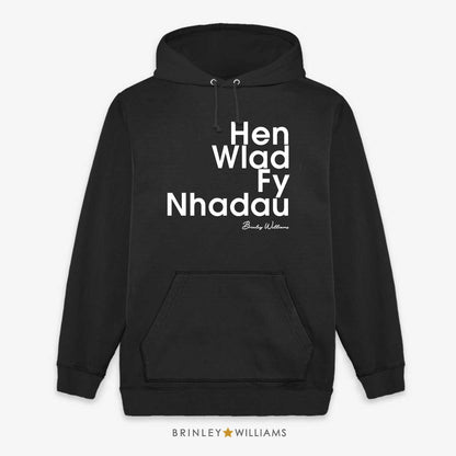 Hen Wlad Fy Nhadau Unisex Welsh Hoodie - Black