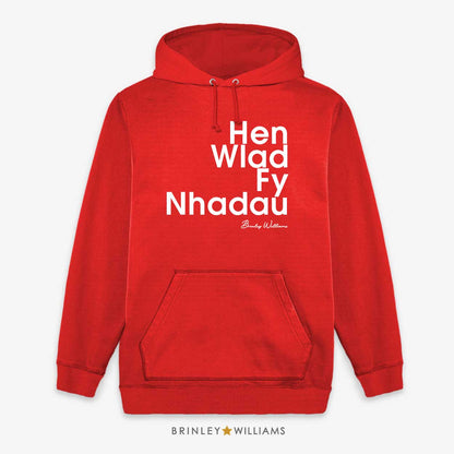 Hen Wlad Fy Nhadau Unisex Welsh Hoodie - Fire Red