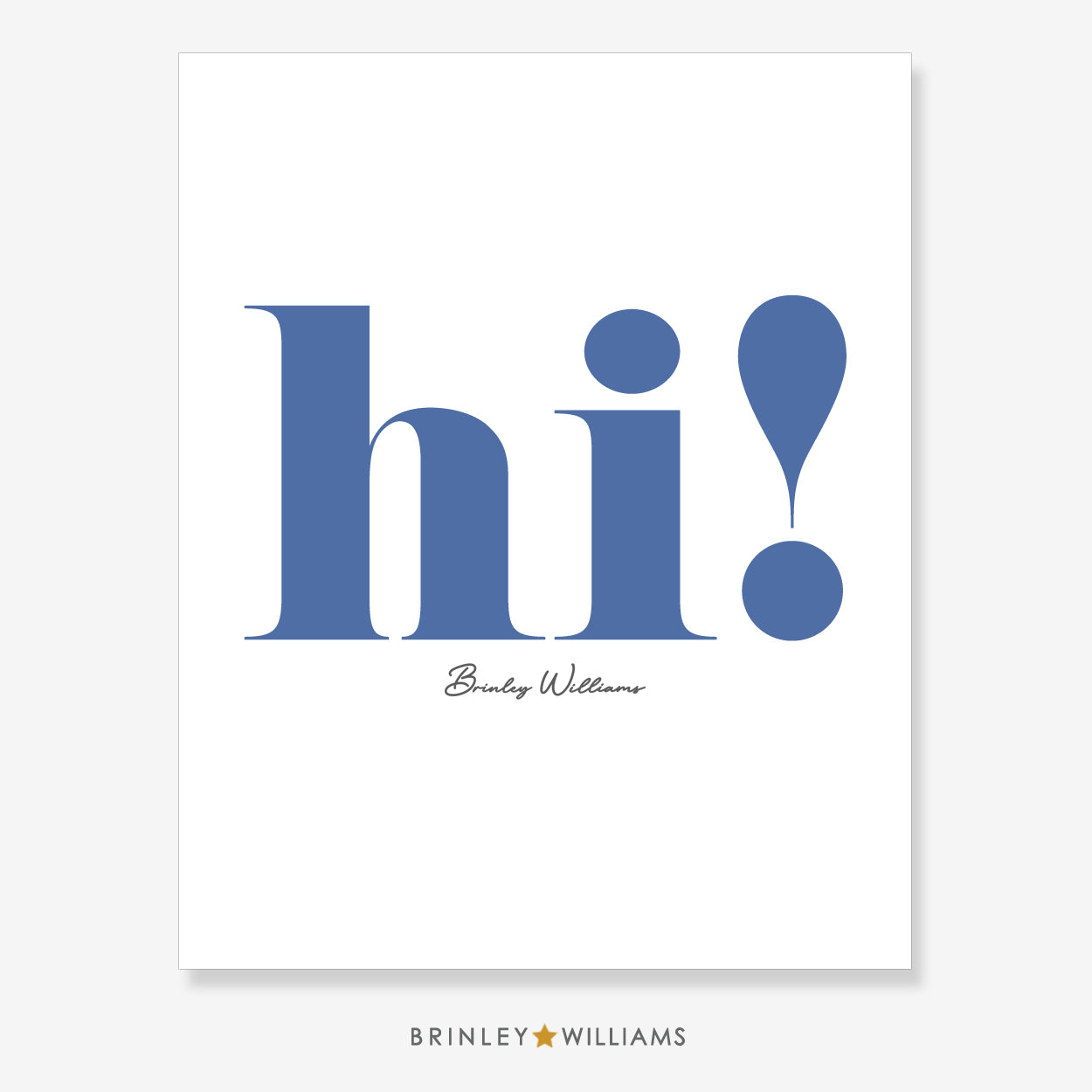 Hi Wall Art Poster - Blue