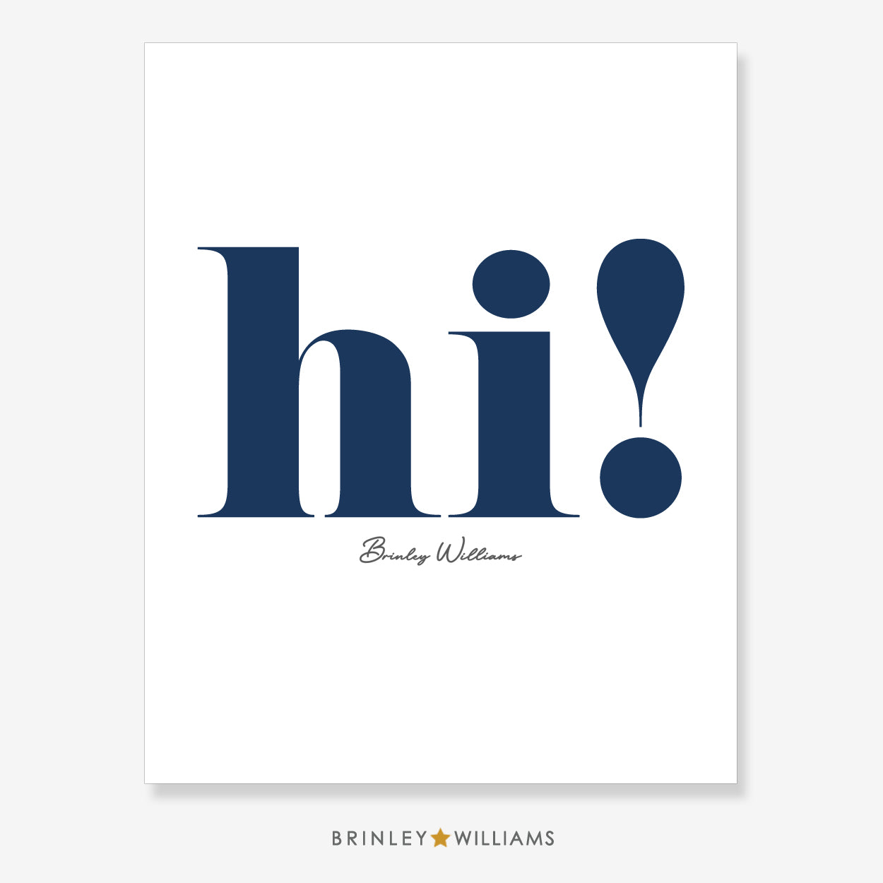 Hi Wall Art Poster - Navy