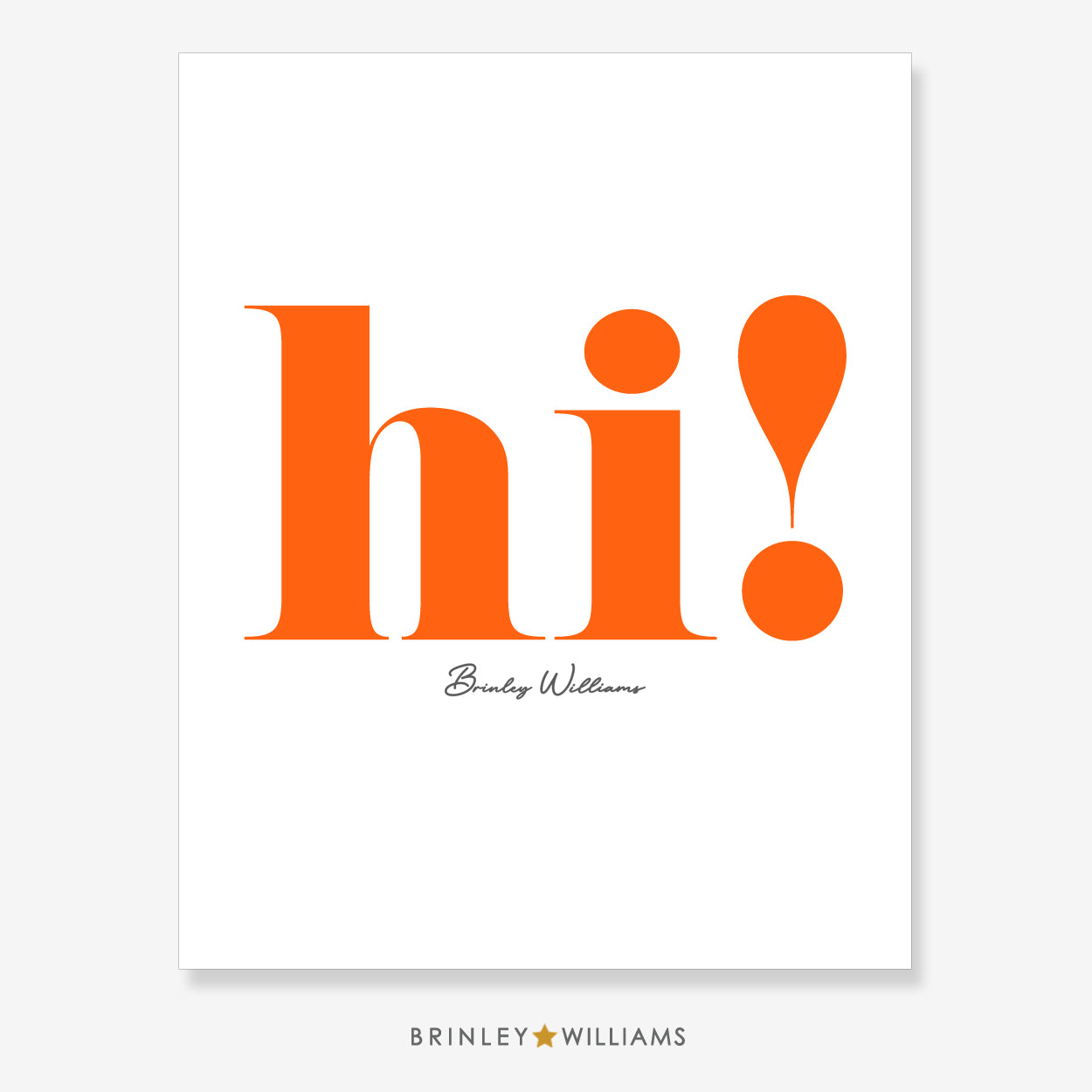 Hi Wall Art Poster - Orange