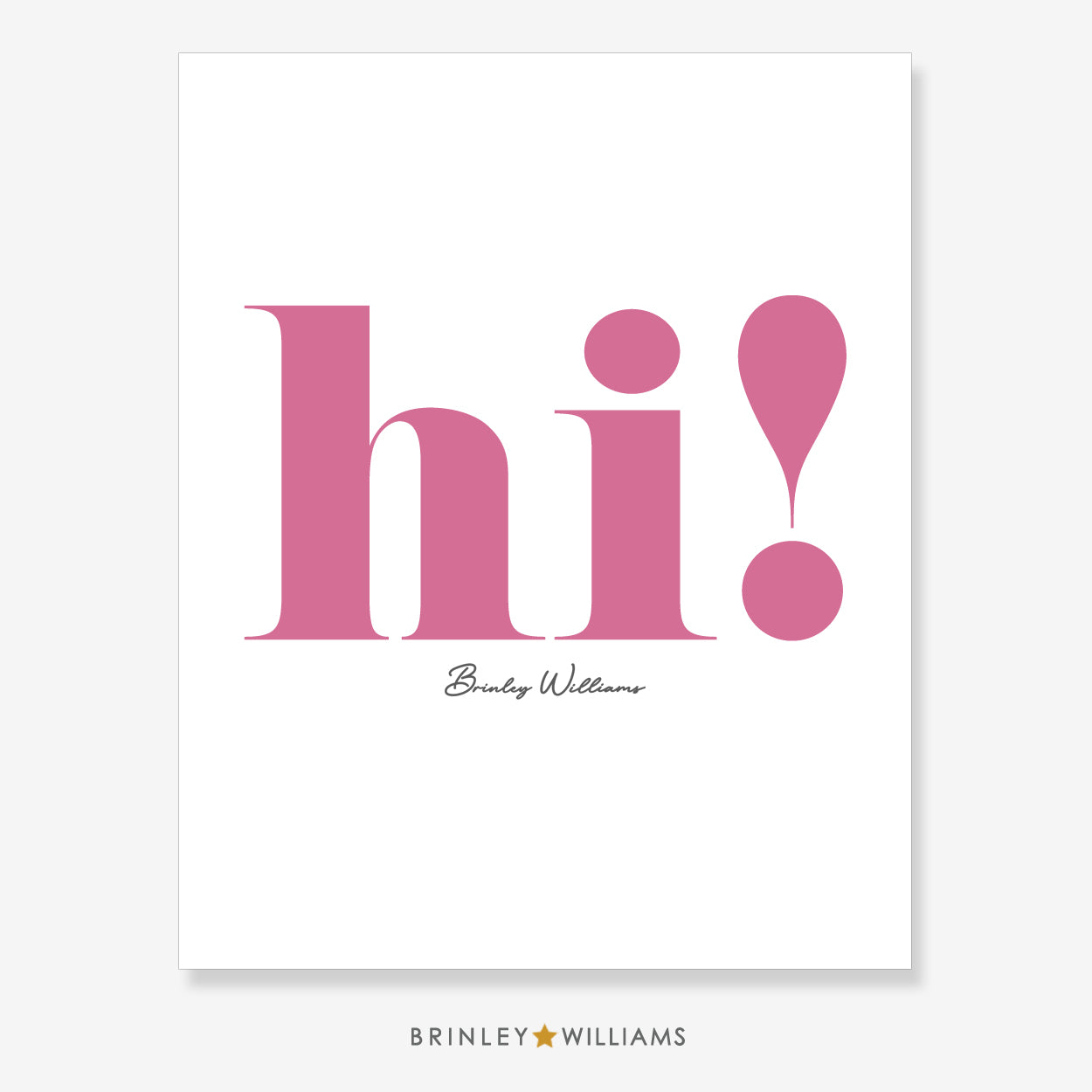 Hi Wall Art Poster - Pink