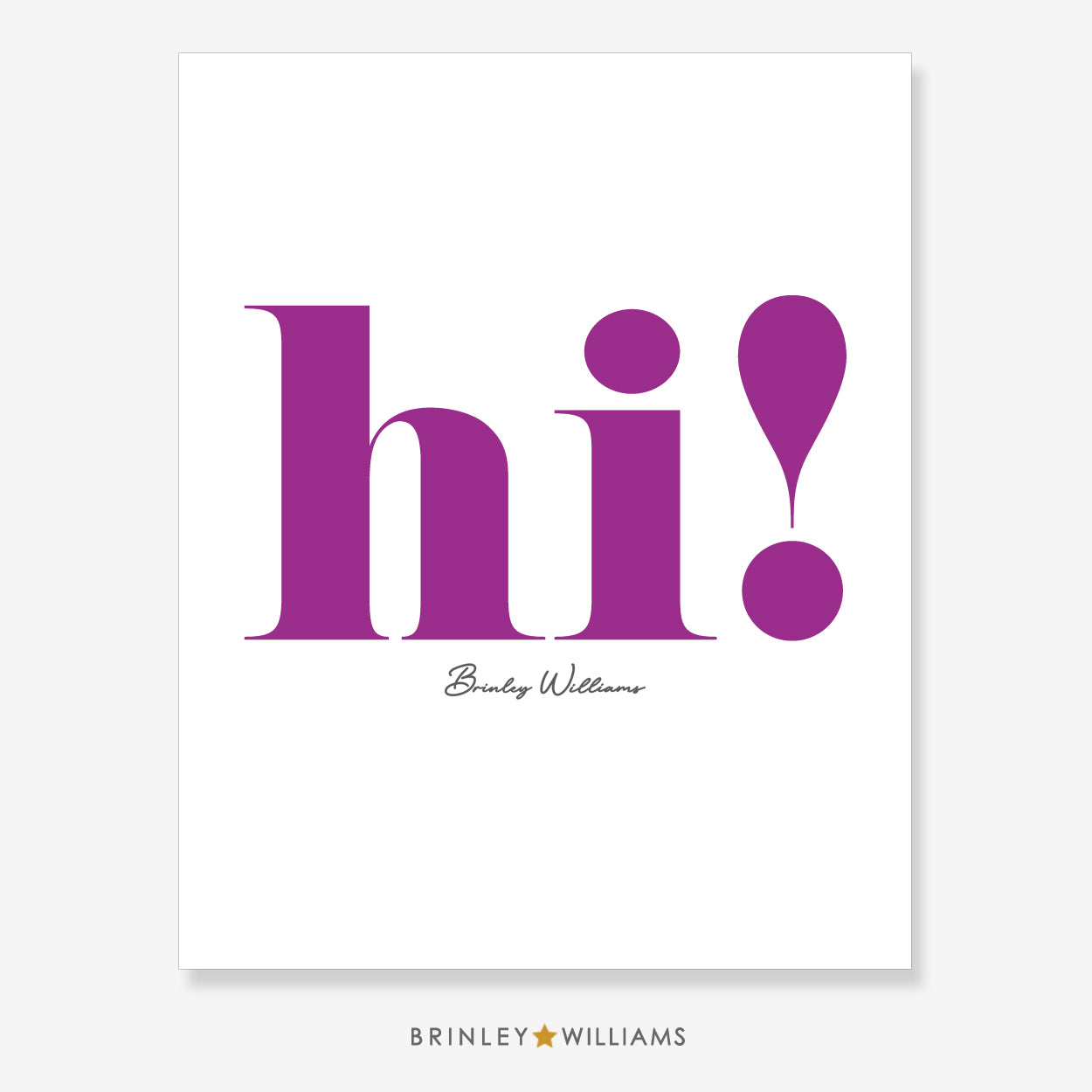 Hi Wall Art Poster - Purple