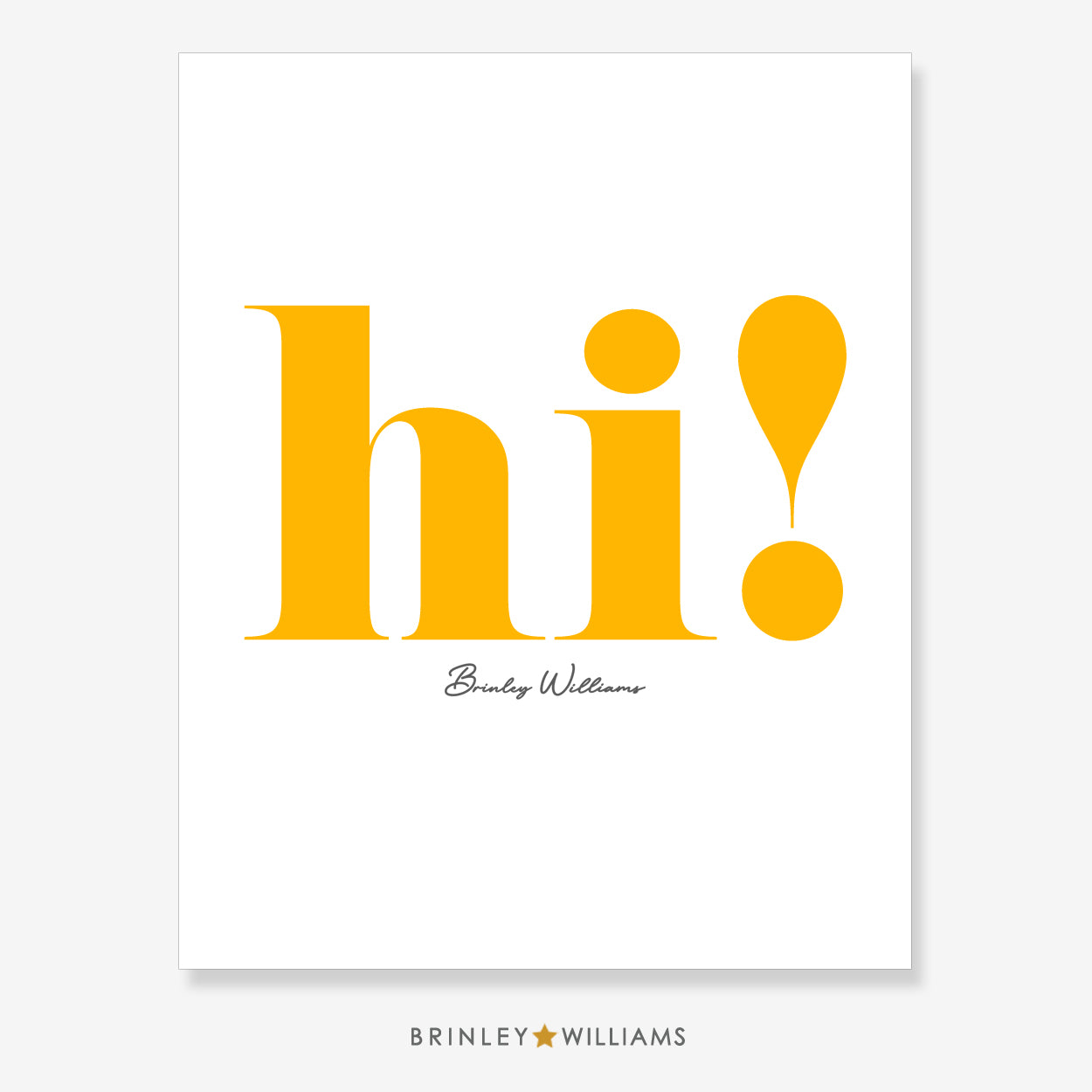 Hi Wall Art Poster - Yellow