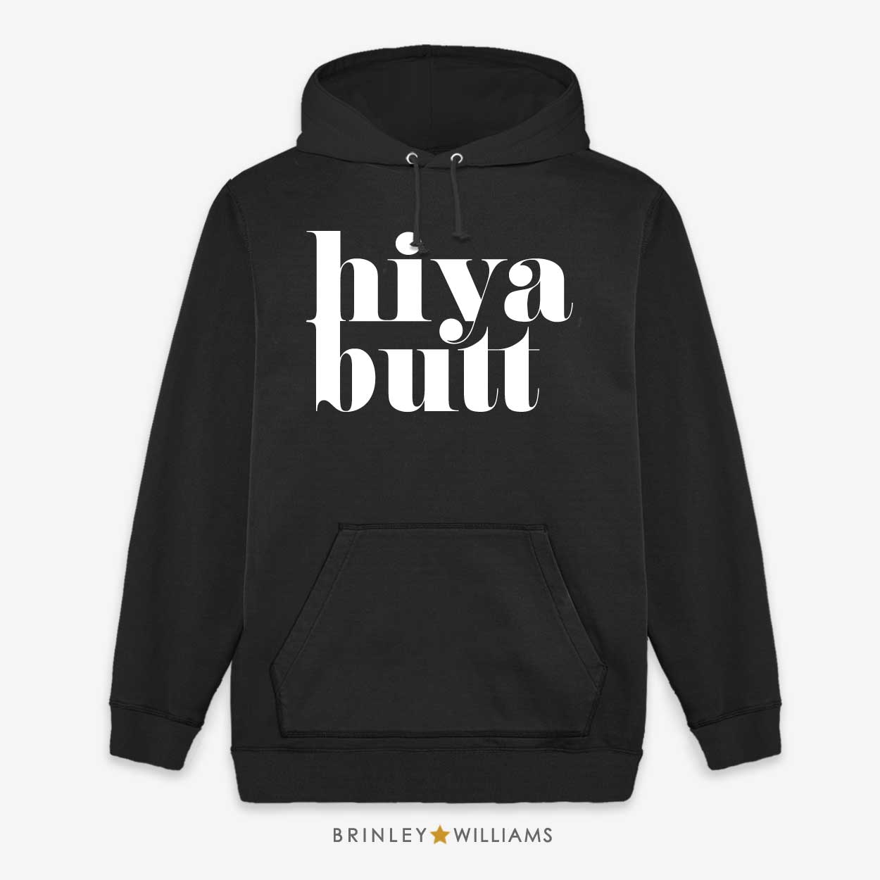 Hiya Butt Unisex Welsh Hoodie - Black