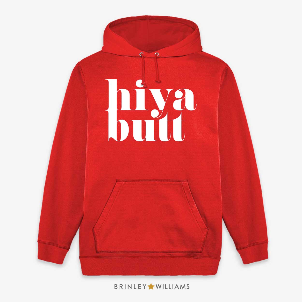 Hiya Butt Unisex Welsh Hoodie - Fire red