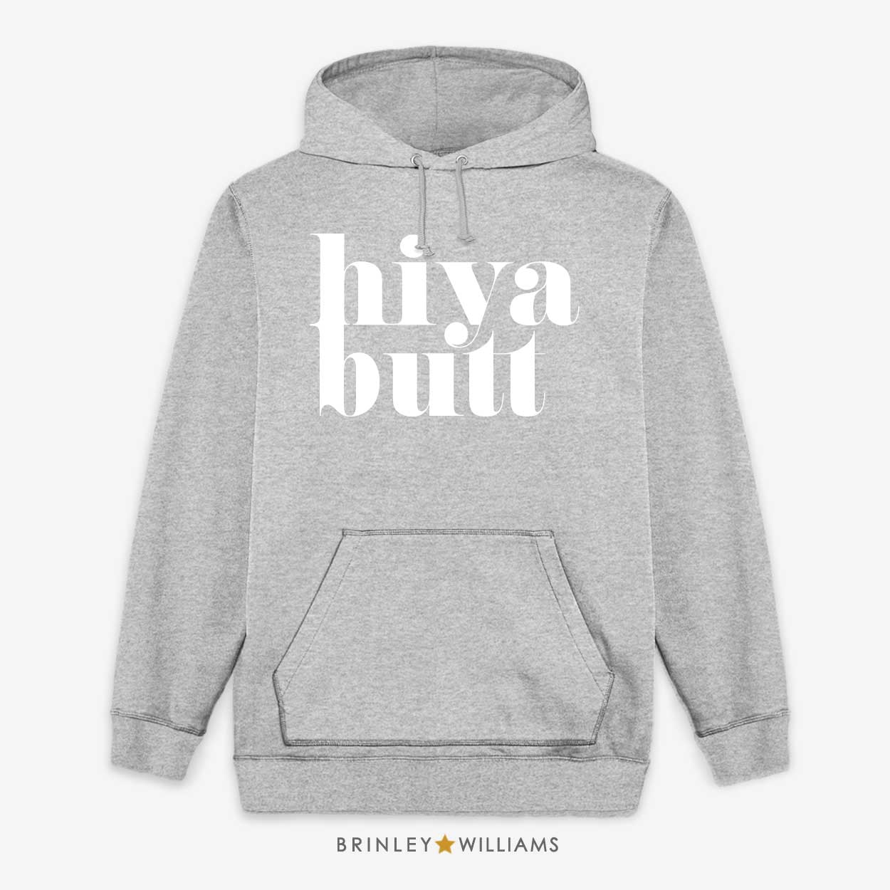 Hiya Butt Unisex Welsh Hoodie - Heather Grey