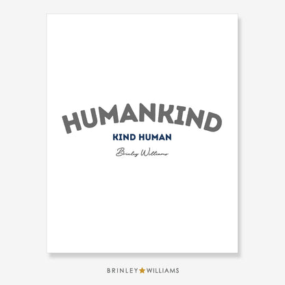 Humankind - kind human Wall Art Poster - Navy