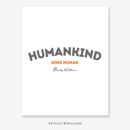 Humankind - kind human Wall Art Poster - Orange