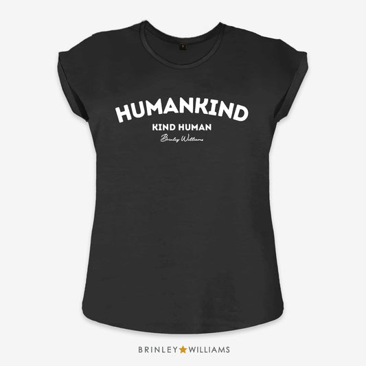 Humankind - Kind Human Rolled Sleeve T-shirt - Black