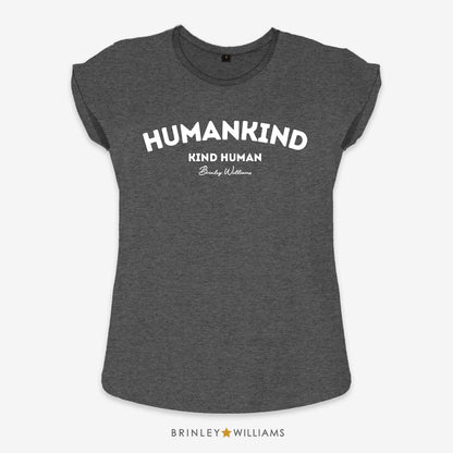 Humankind - Kind Human Rolled Sleeve T-shirt - Charcoal
