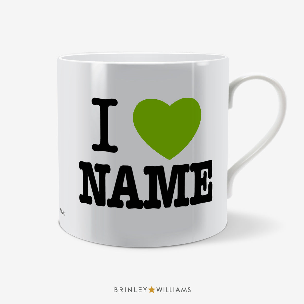 I Heart Personalised Mug - Green