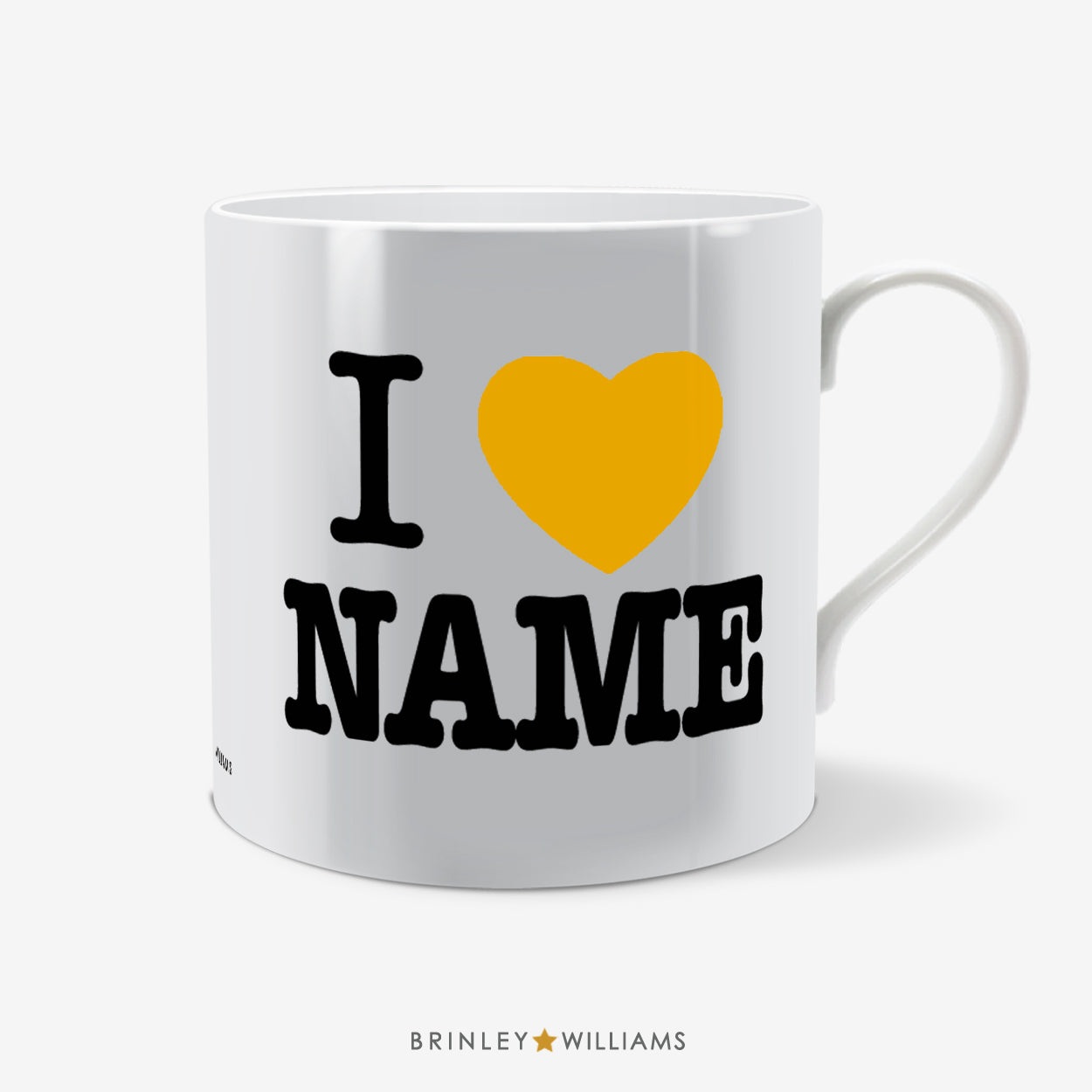 I Heart Personalised Mug - Yellow