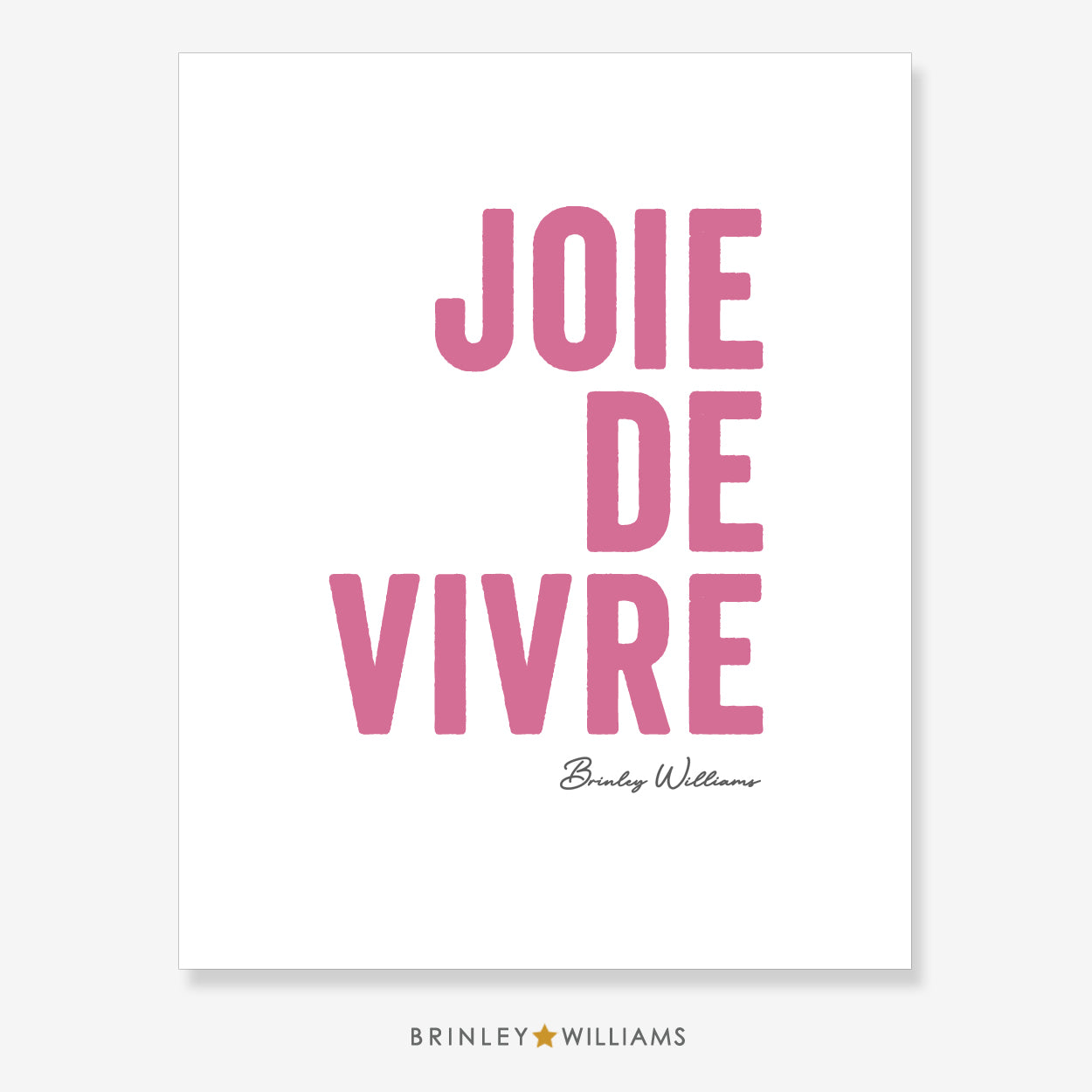 Joie de vivre Wall Art Poster - Pink