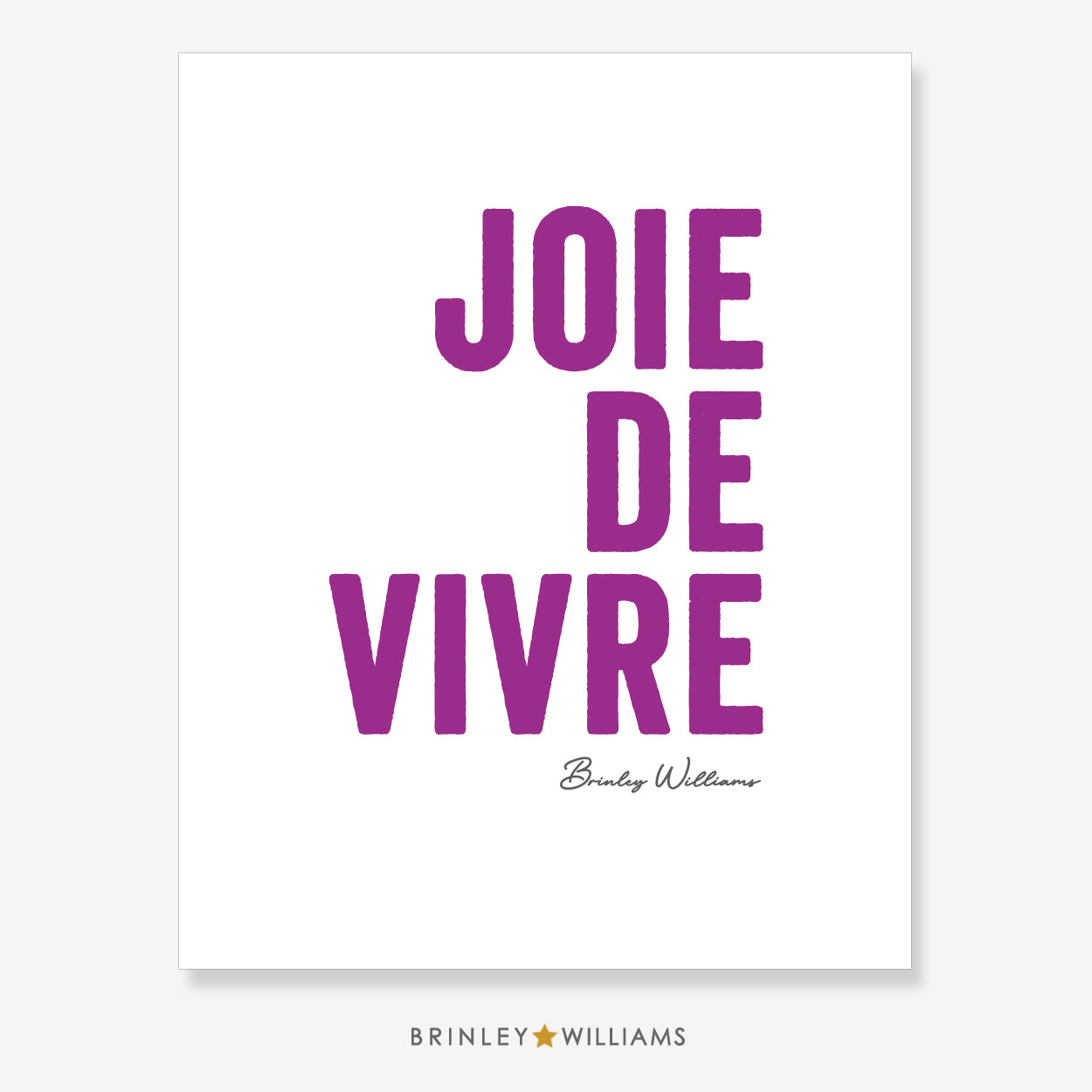 Joie de vivre Wall Art Poster - Purple