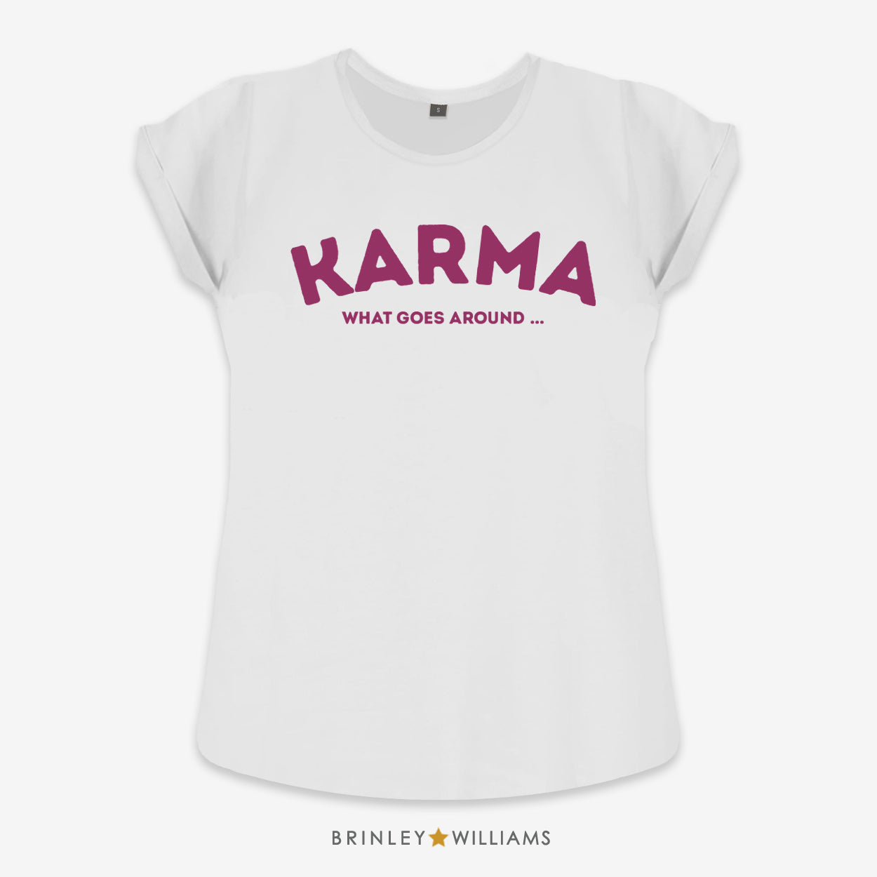 Karma Rolled Sleeve T-shirt - White