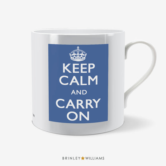 Keep Calm and Carry On Fun Mug - Blue