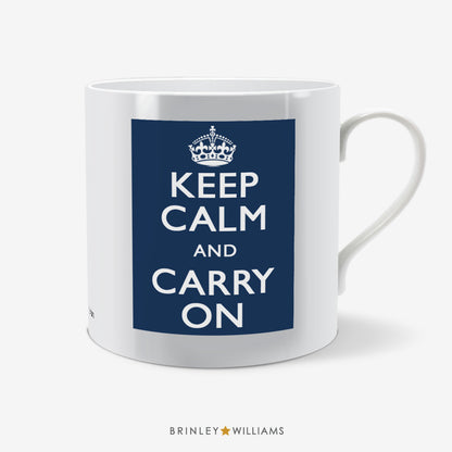 Keep Calm and Carry On Fun Mug - Navy