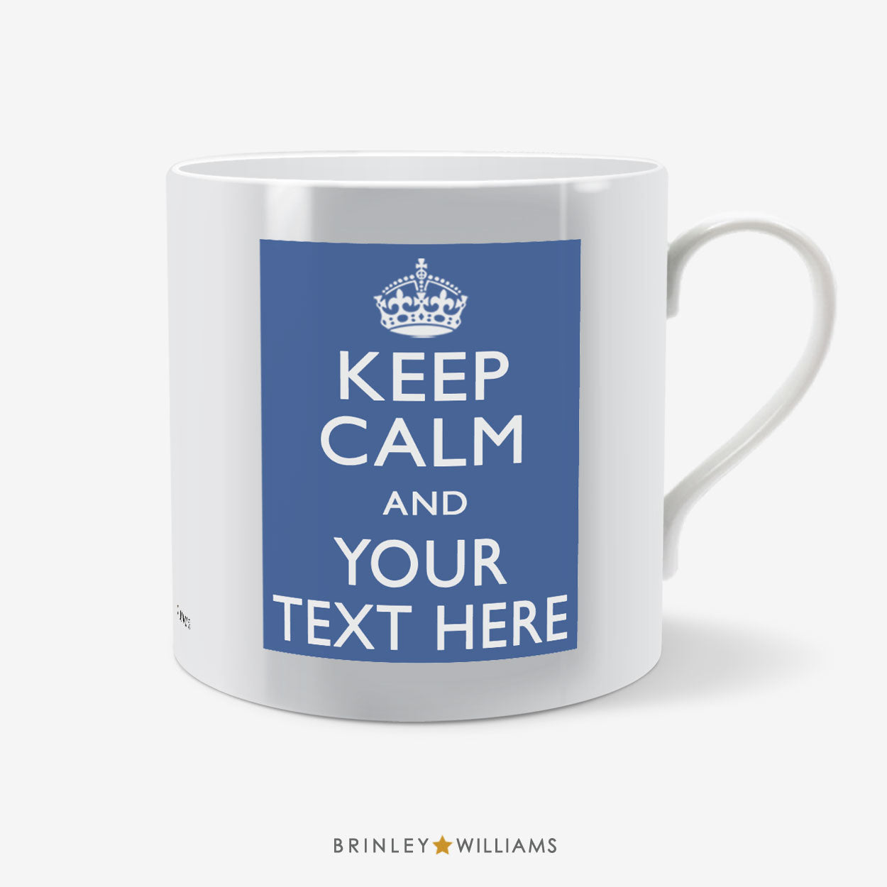 Custom Text Blue Keep Calm Personalised Mug 