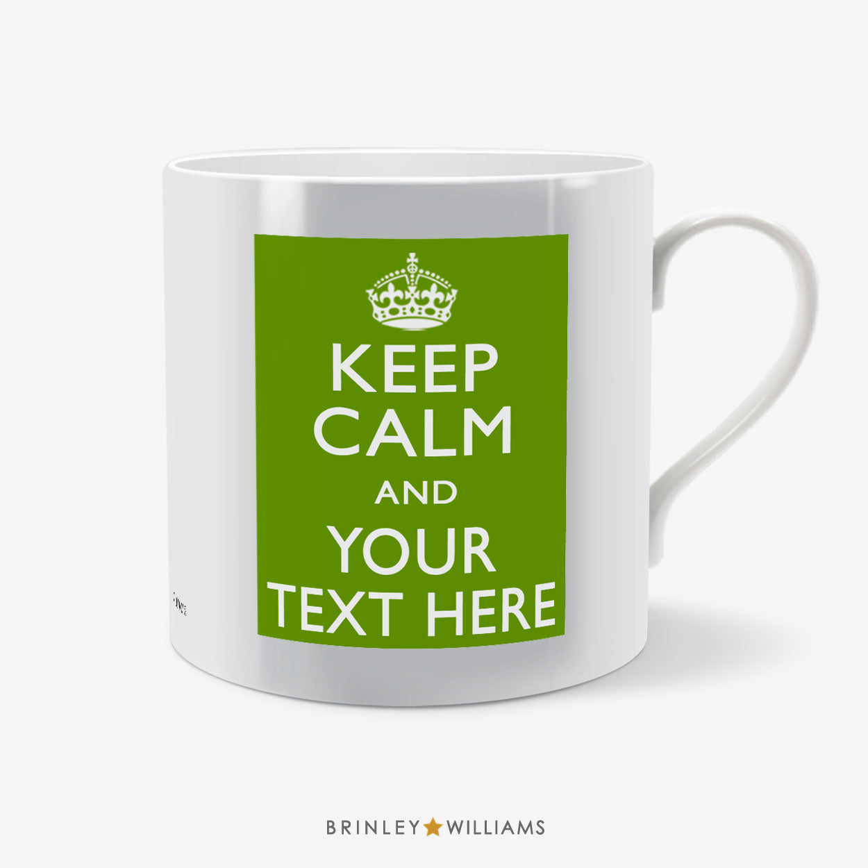 Custom Text Green Keep Calm Personalised Mug 