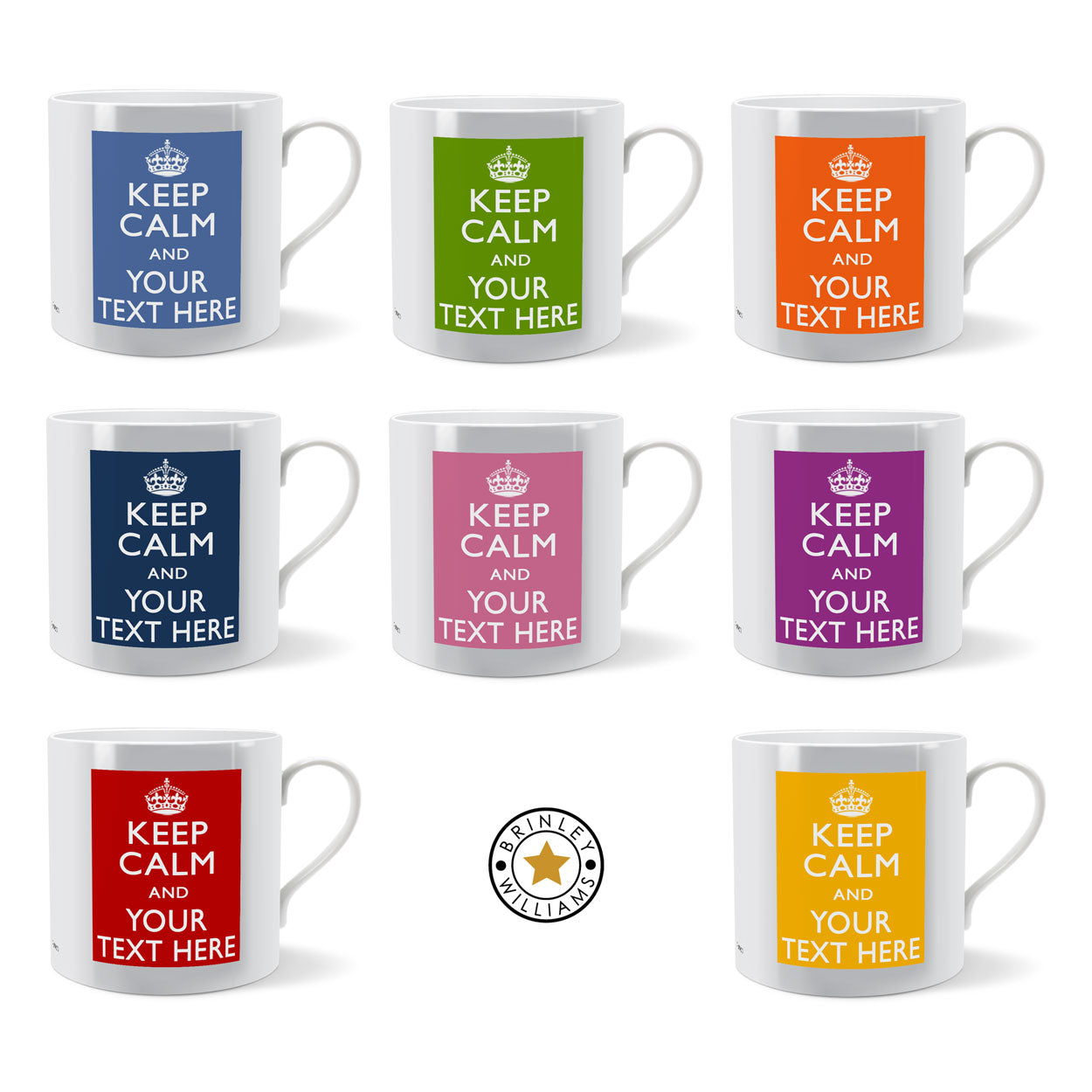 Custom Text All Colours Keep Calm Personalised Mugs