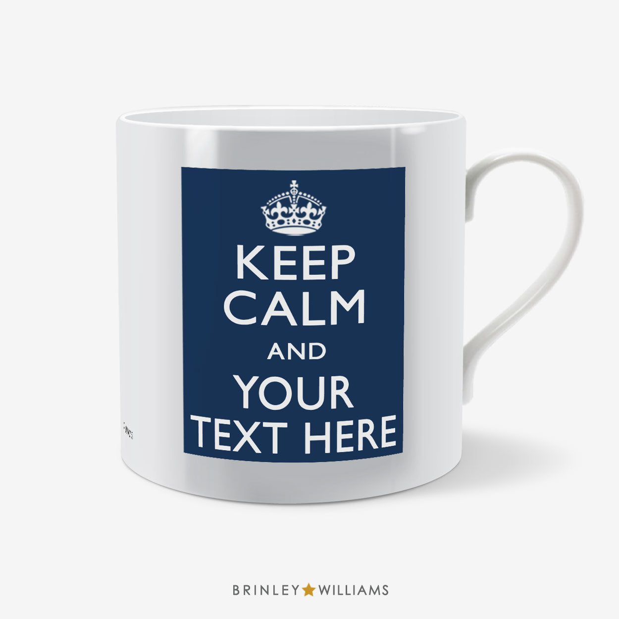 Custom Text Navy Keep Calm Personalised Mug 