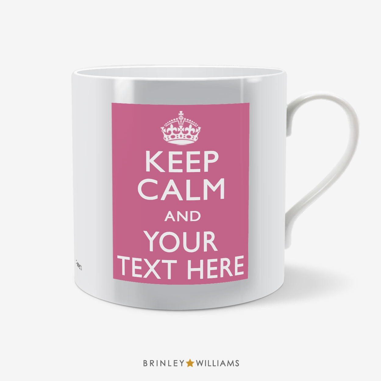 Custom Text Pink Keep Calm Personalised Mug 