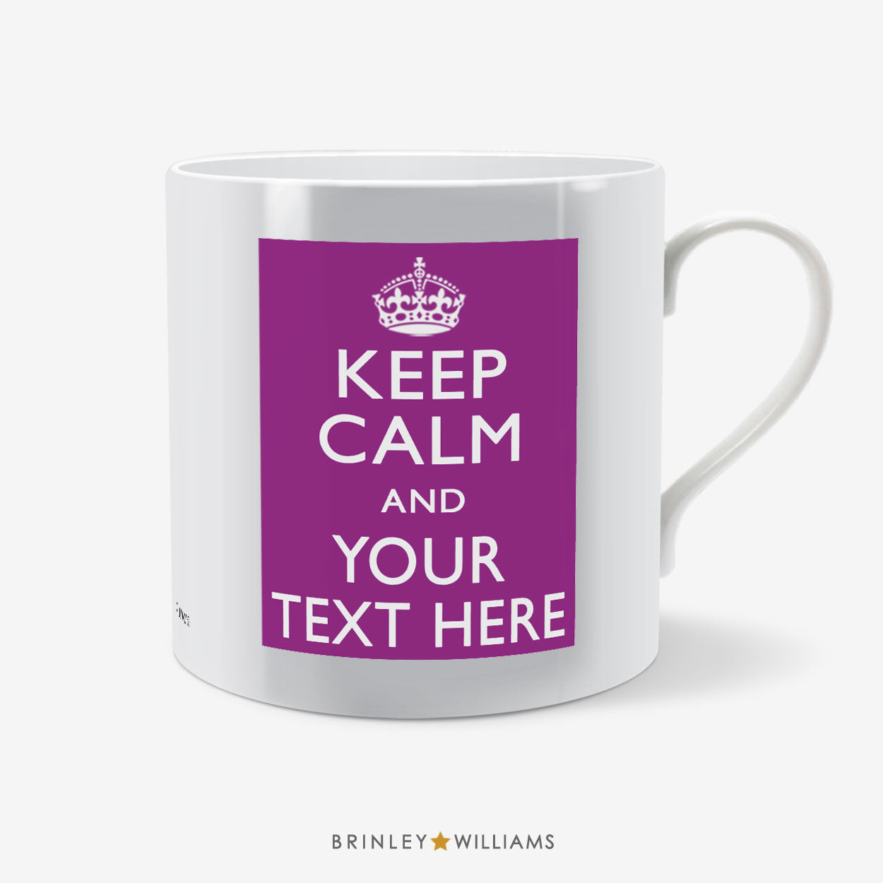Custom Text Purple Keep Calm Personalised Mug 