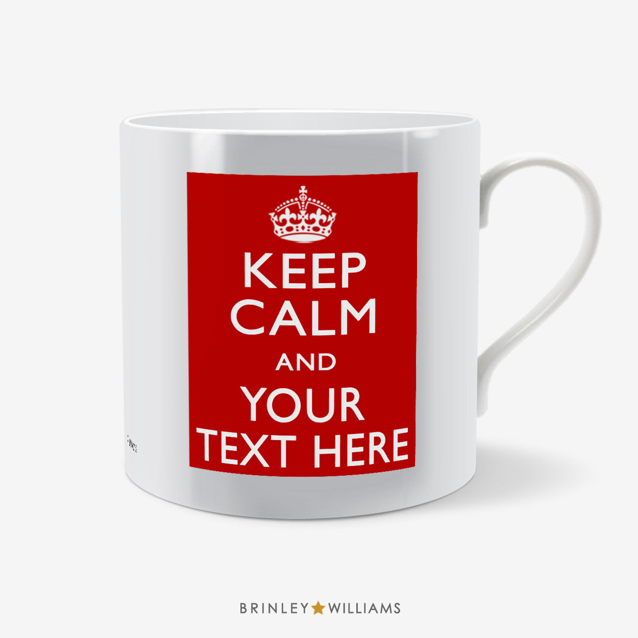 Custom Text Red Keep Calm Personalised Mug 
