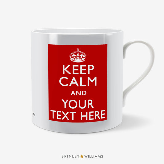 Custom Text Red Keep Calm Personalised Mug 
