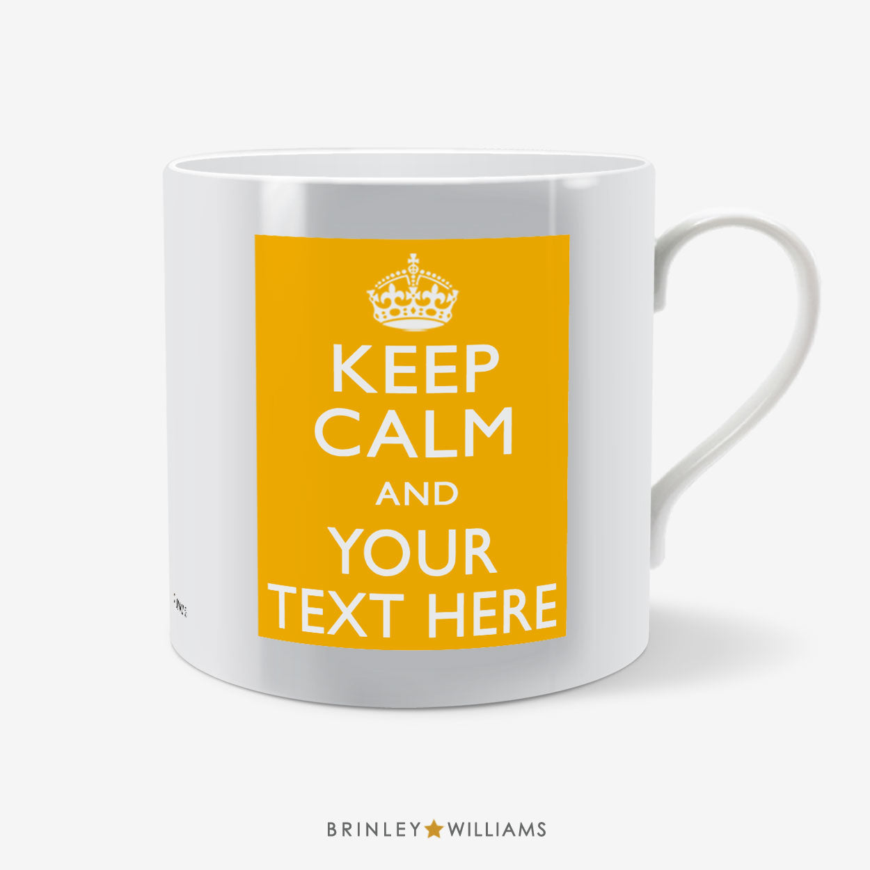 Custom Text Yellow Keep Calm Personalised Mug 