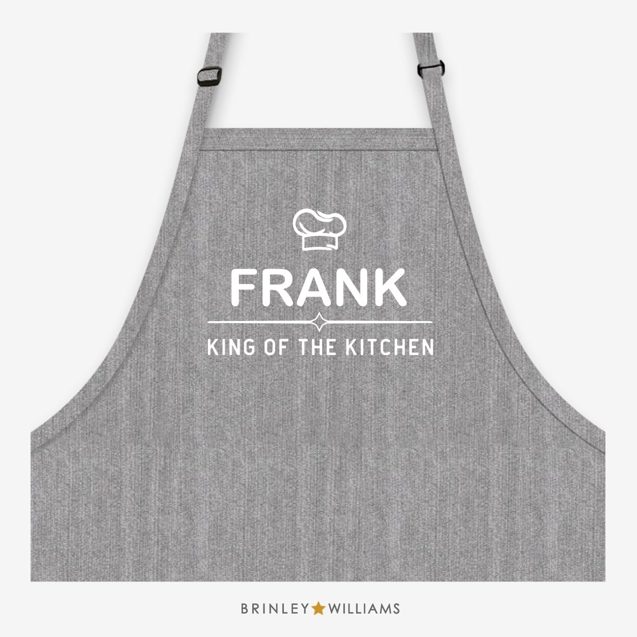 Personalised King of the Kitchen Denim Apron - Grey
