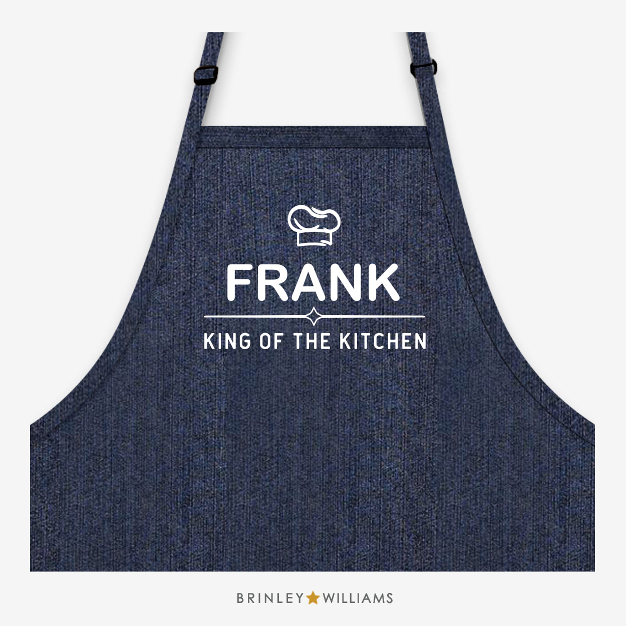 Personalised King of the Kitchen Denim Apron - Indigo