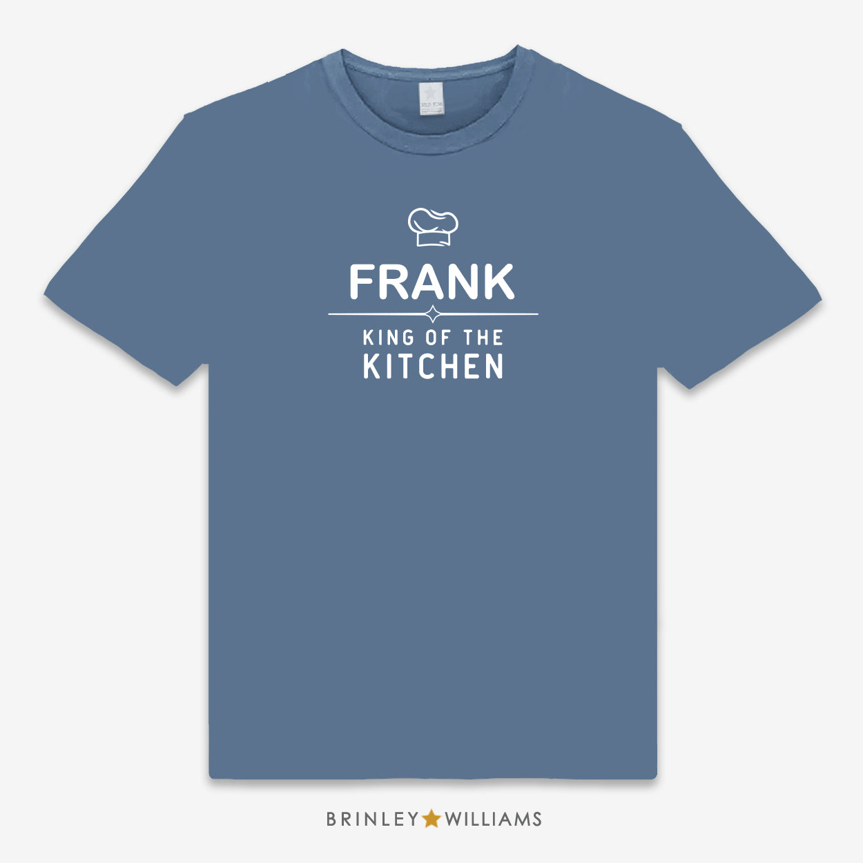 King of the Kitchen Unisex Personalised Culinary T-shirt - Indigo