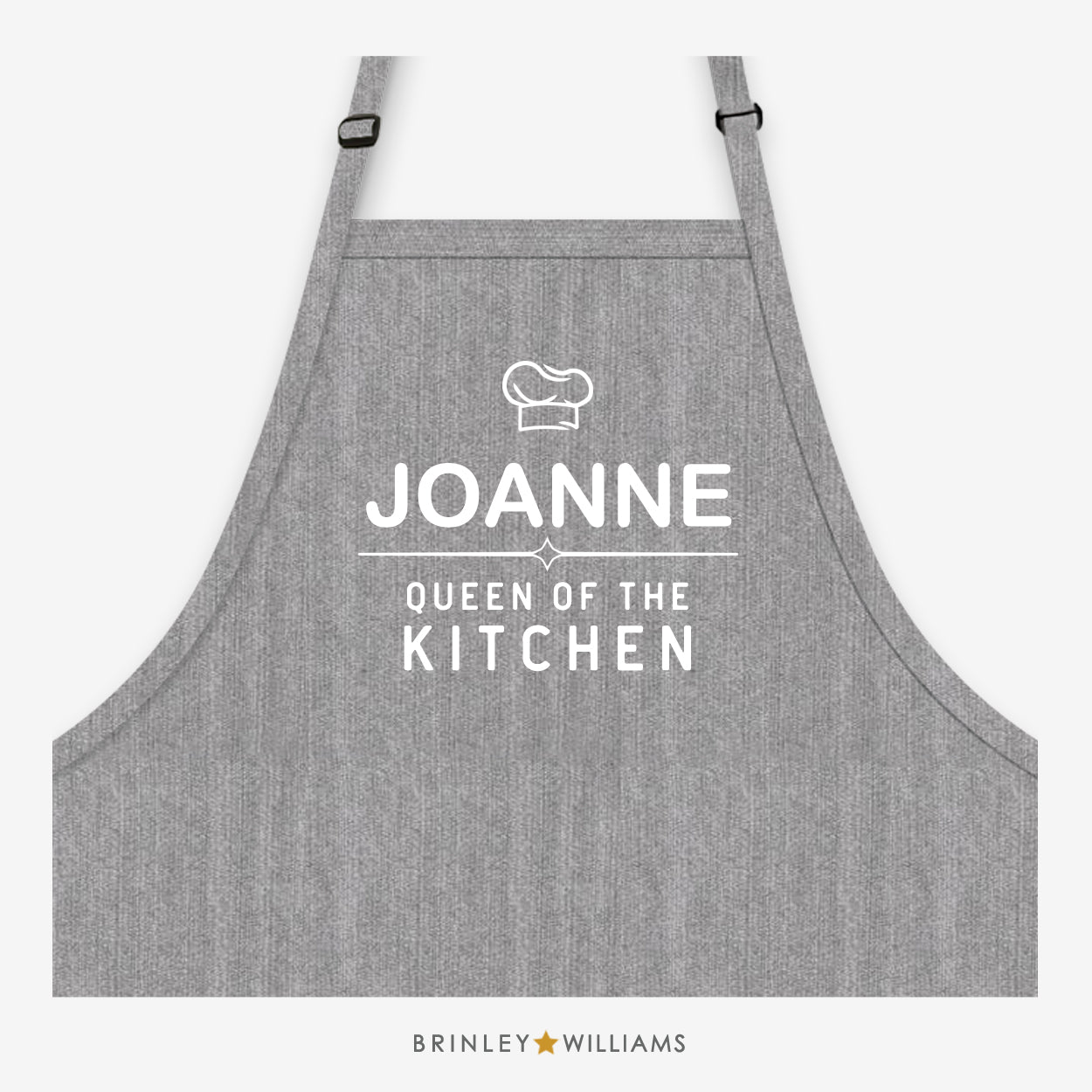 Personalised Queen of the Kitchen Denim Apron - Grey