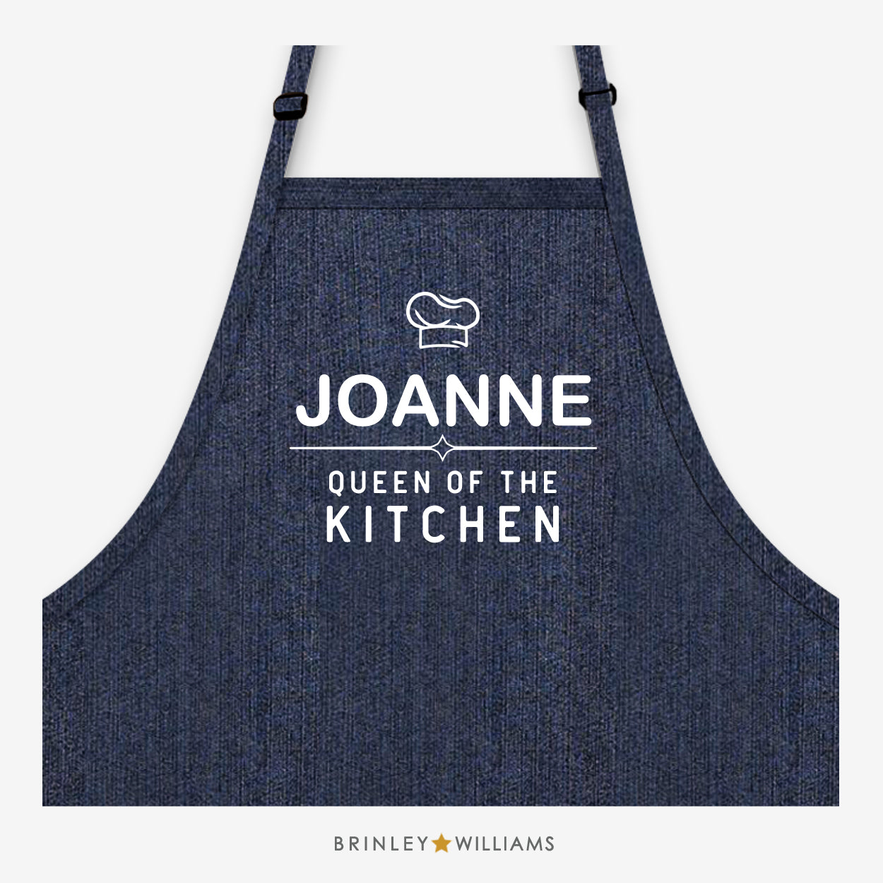 Personalised Queen of the Kitchen Denim Apron - Indigo