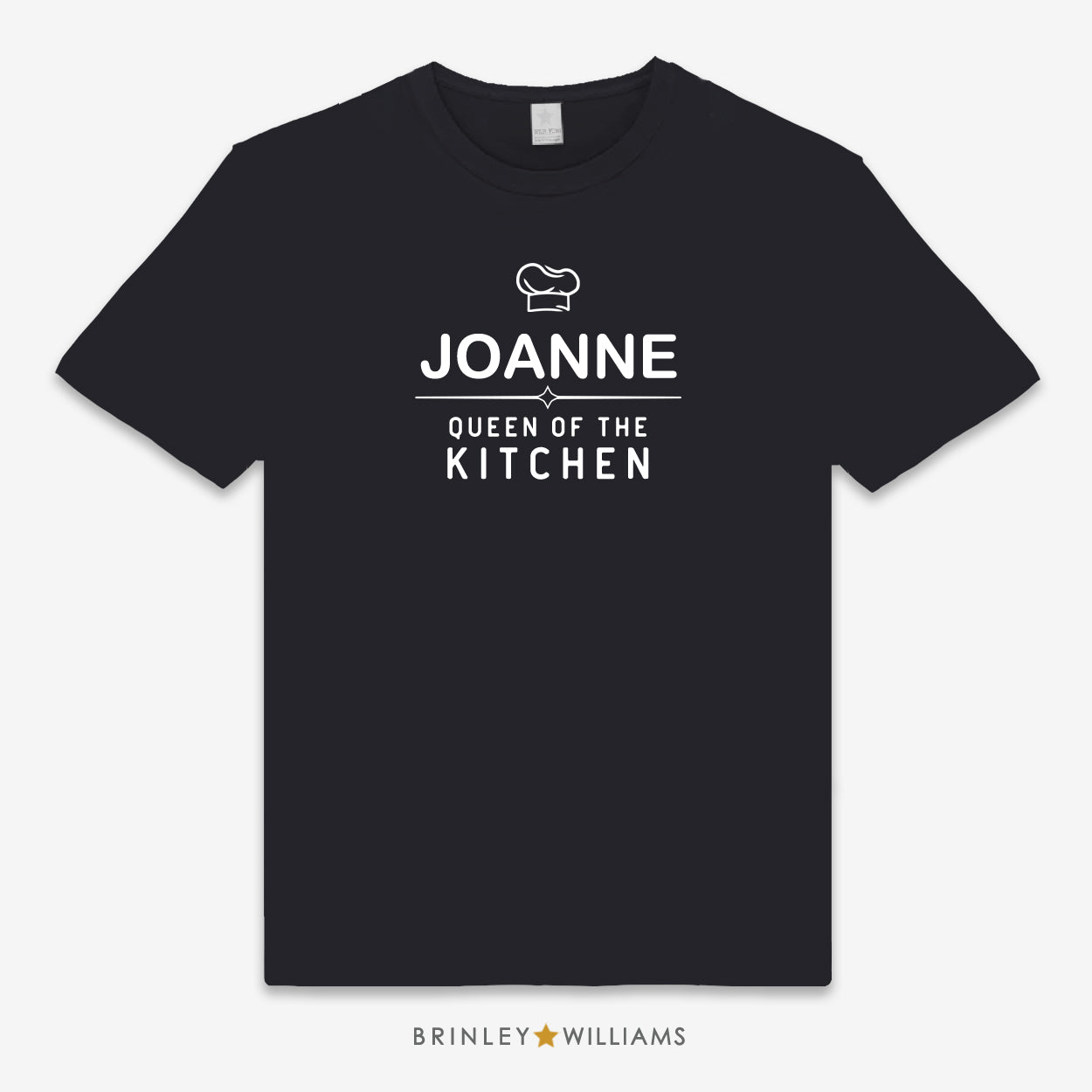 Queen of the Kitchen Unisex Personalised Culinary T-shirt - black