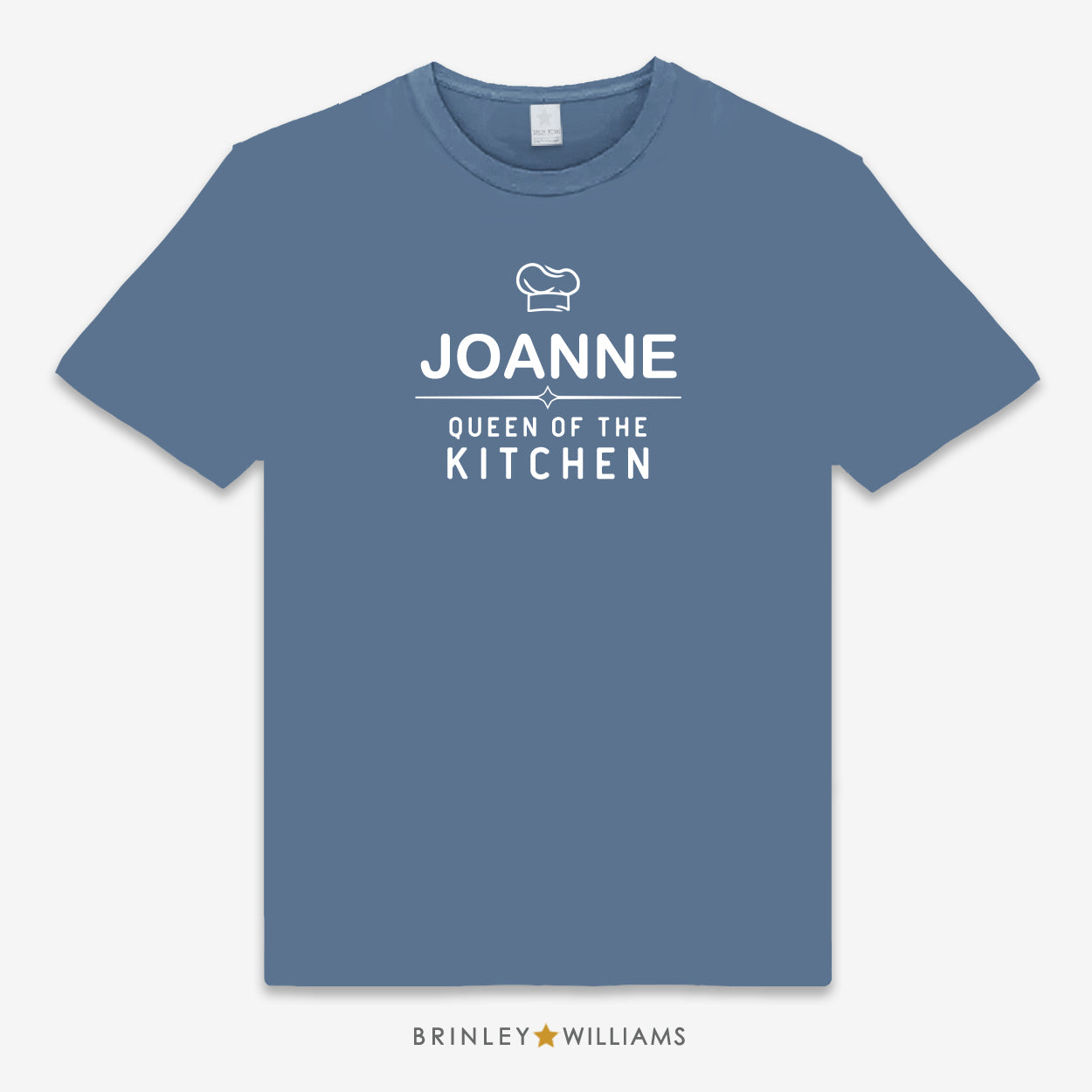 Queen of the Kitchen Unisex Personalised Culinary T-shirt - indigo