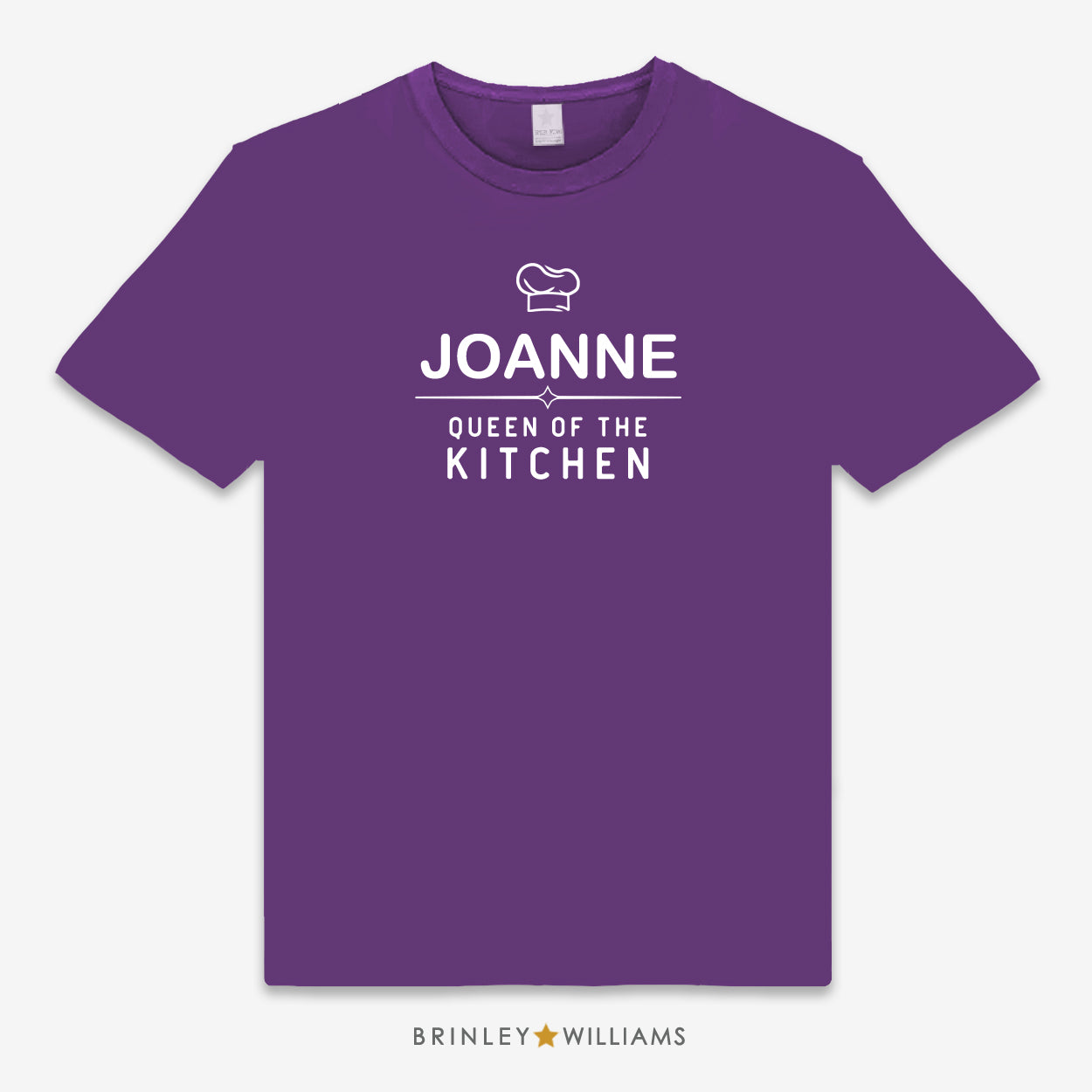 Queen of the Kitchen Unisex Personalised Culinary T-shirt - Purple