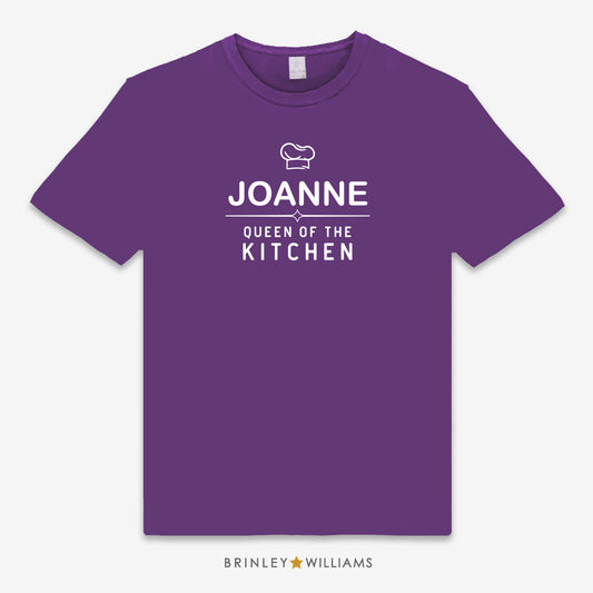 Queen of the Kitchen Unisex Personalised Culinary T-shirt - Purple