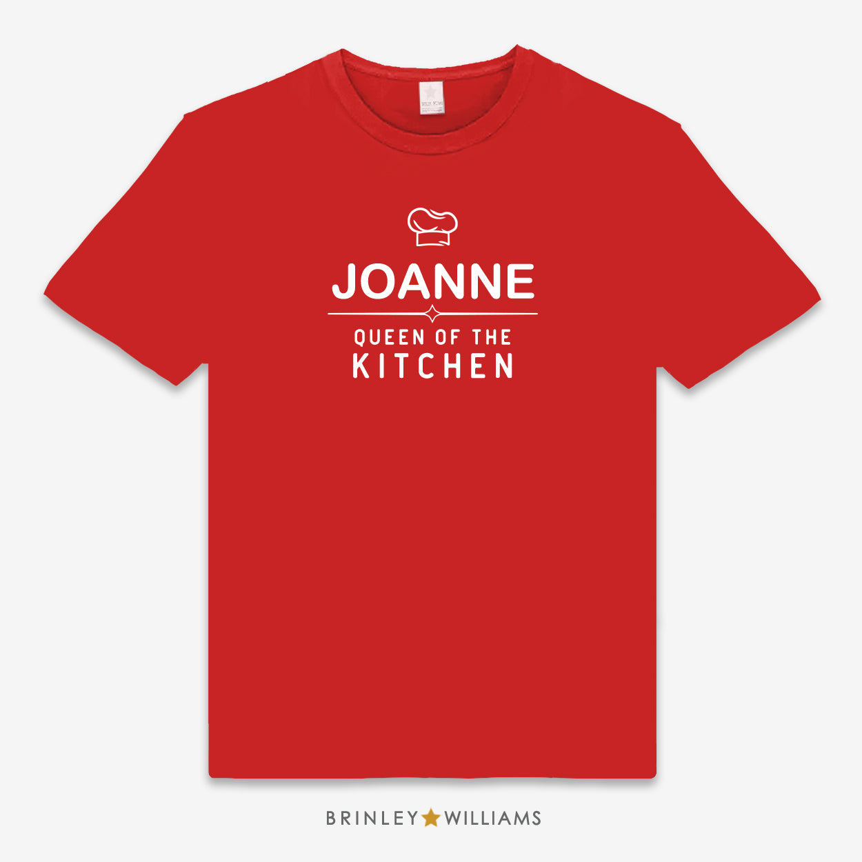 Queen of the Kitchen Unisex Personalised Culinary T-shirt - red